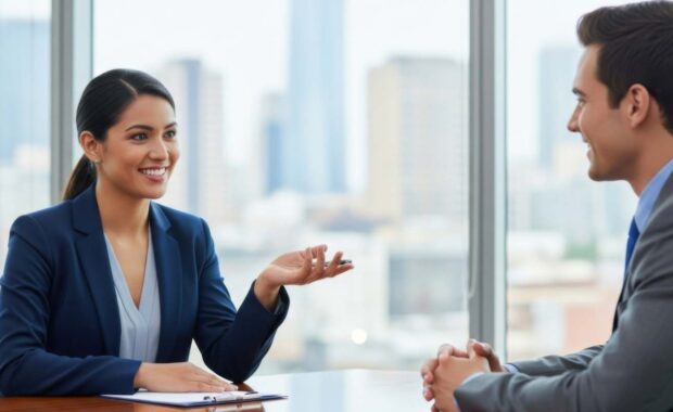 Employment Eervices HR Interviewing A Male Candidate