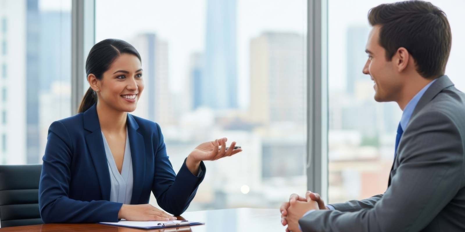 Employment Eervices HR Interviewing A Male Candidate